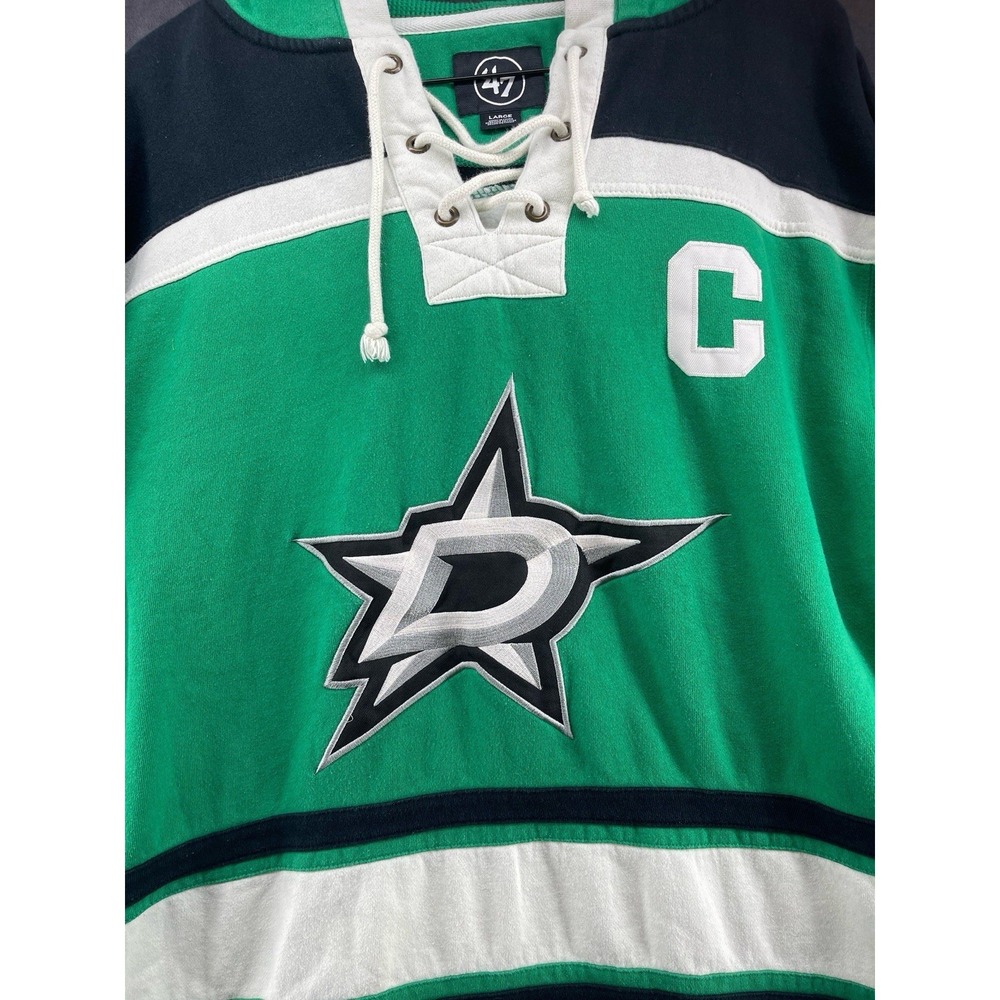 47 Brand Dallas Stars Jamie Benn #14 Hoodie Jersey Large NHL Hockey Green - Picture 4 of 7